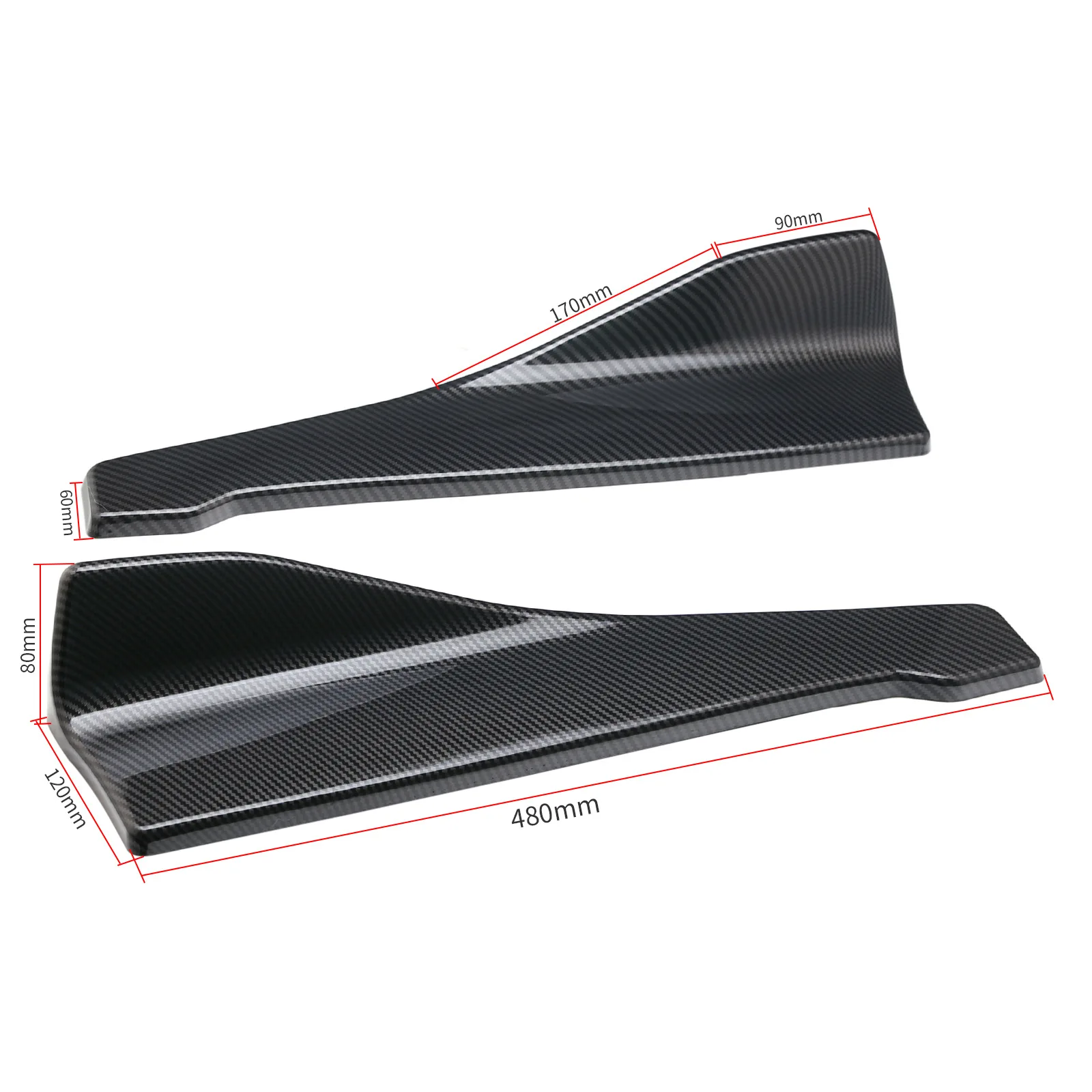 48CM Side Skirt For BMW E90 E46 F20 F30 E39 G20 Accessories Universal Extension Protector Rear Bumper Spoiler Diffuser Split