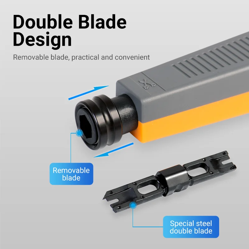 Ethernet Punch Tool Vention Punch Down Impact Tool with Two Blade for Patch Panels Wire Modules 110 Down