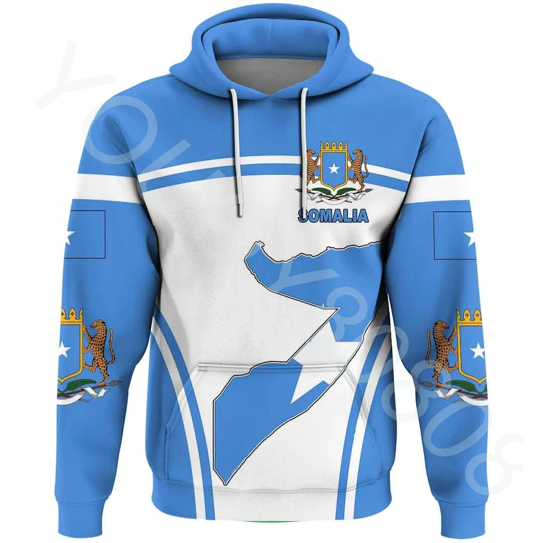 Men's Clothing Somalia Events Flag Pullover Hoodie Pentagonal Style