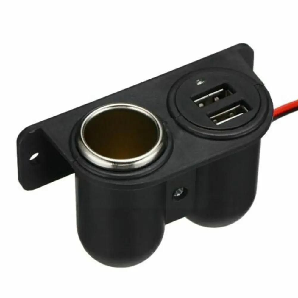 USB Ports Socket DC 5V 3.1A Dual USB Built-In Car Camper Adapter Cigarette Lighter Multi Plug Charger Port Socket Car Accessory 2