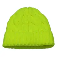 Warm Winter Skull Cap Fleece Inside Women Hats Cable Knitted Beanies Neon Yellow White Black Red Fluoresce Orange Fashion Colors 2