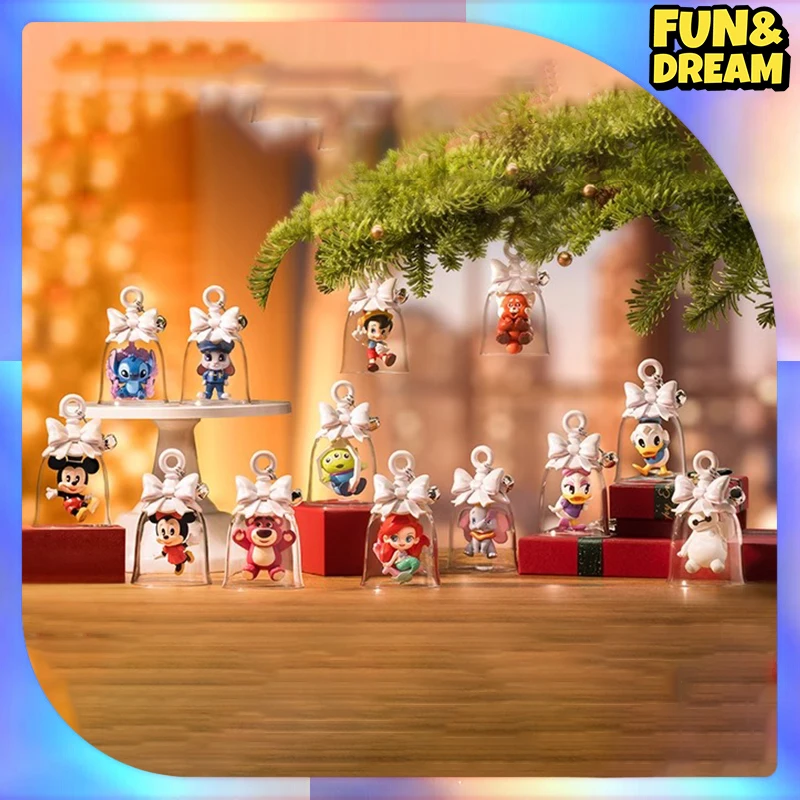Popmart Disney 100Th Anniversary Blind Box Bell Dingling Series Stitch Mystery Box Kawaii Judy Lotso Figure Regalo Di Natale