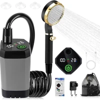 New 7800mAh Rechargeable Camping Shower Pump Kit with Intelligent LED IPX7 Waterproof Outdoor Shower Pump for RV Travel Car Pet