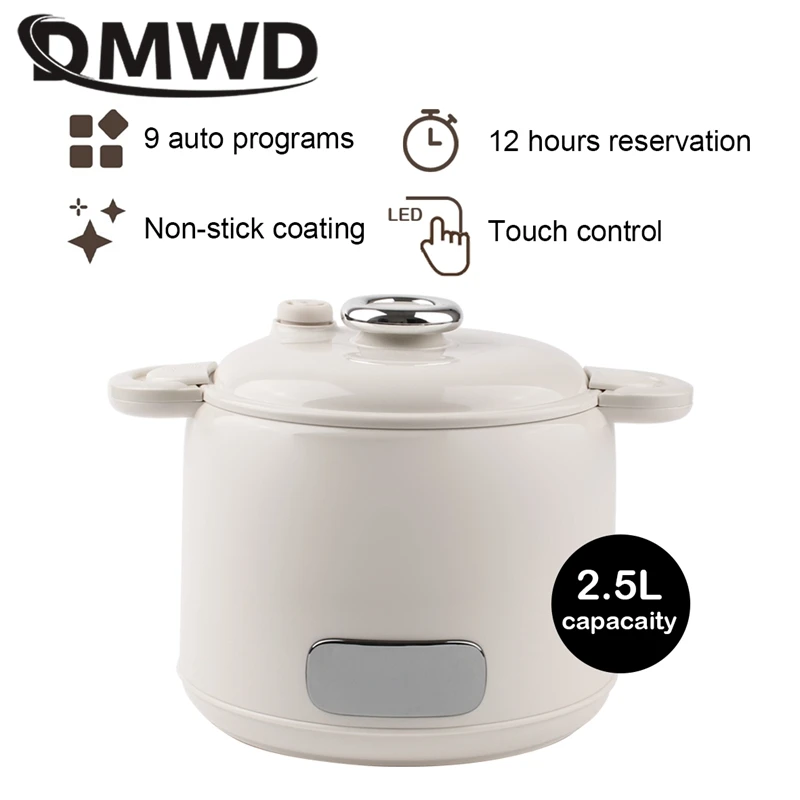 מבשלת לחץ חשמלית מרובת תכליתיות קרמיקה לא מדביקה מבשלת אורז 2.5 ליטר מולטיקוקר פאנל מגע מרק קונג'י מבשלת איטית סיר