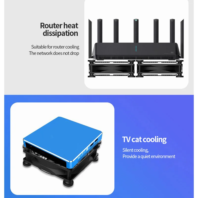 TEUCER USB 선풍기 사일런트 TV 박스 라디에이터, DC 5V 미니 냉각 소형 선풍기, 리시버 DVR Xbox 라우터용 보호망 포함, 80mm, 140mm