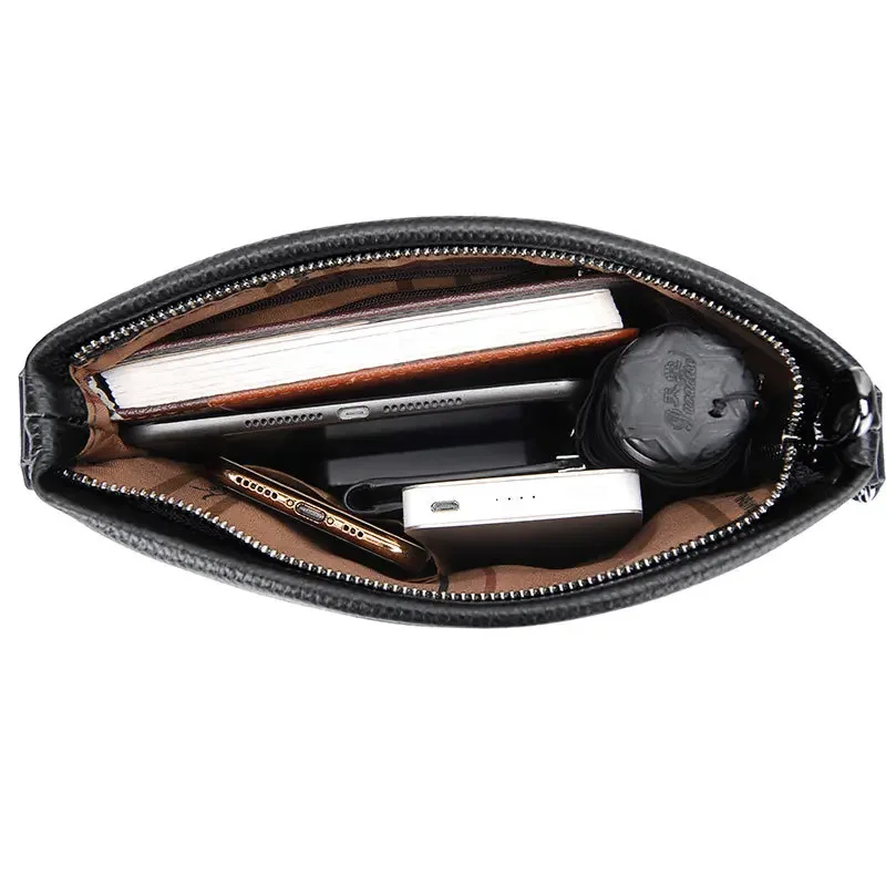 Luxury Vintage Men Bag PU Leather Shoulder Bag Business Messenger Crossbody Bag Large Capacity Male Casual Handbag