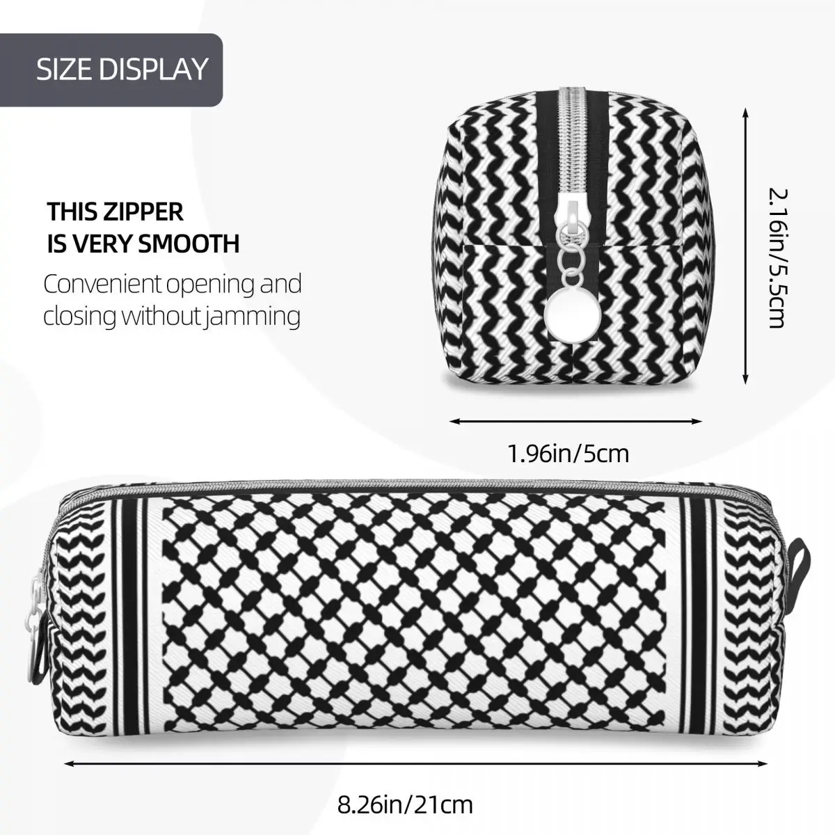 학생 가방용 패션 블랙 아랍 Keffiyeh 펜슬 케이스, 학생 학교 선물, 팔레트 아랍어 펜슬 케이스