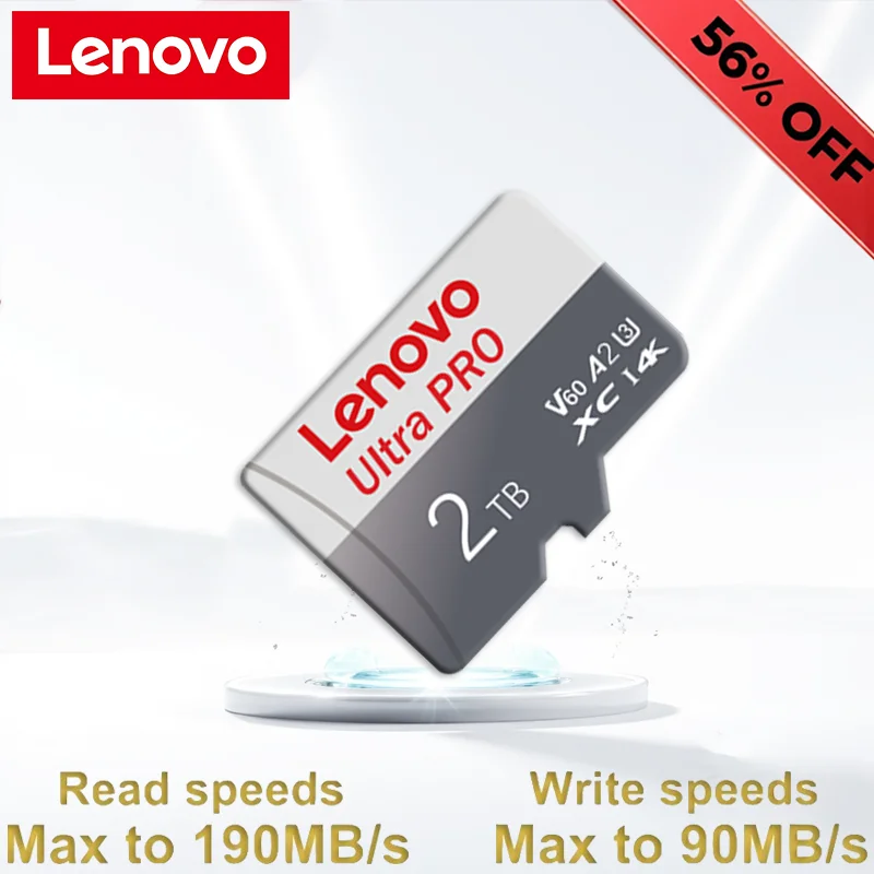 Lenovo SD Card UHS-I 128GB 512GB 1TB 2TB Memory Card 200MB/s V30 Speed Class for 8K Video/RAW Photo Editing