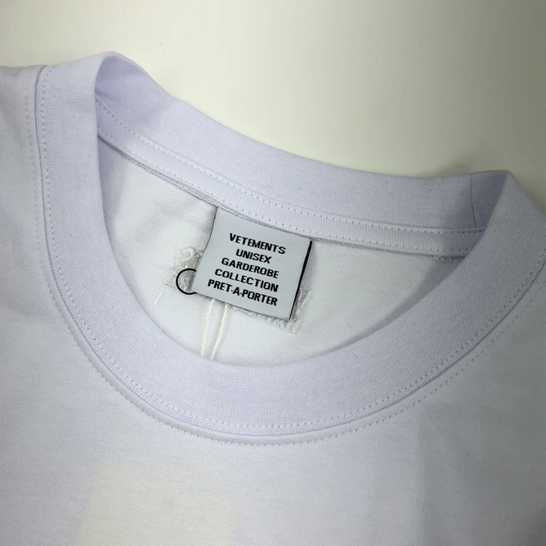 Washed Vetements Label T Shirt 2022 Men Women 1:1 High Quality Back Tonal Logo Embroidered Vetements Tee VTM Tops Short Sleeve tee shirts