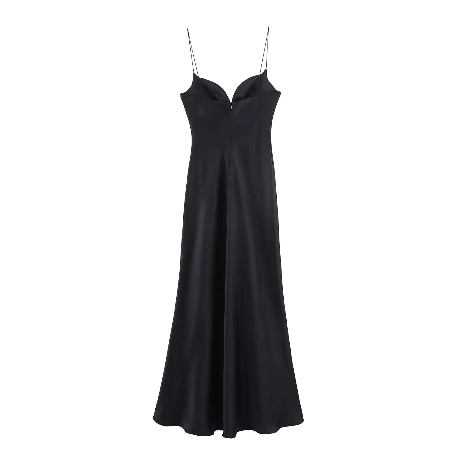 KONDALA Sexy schickes rotes Satin-Damenkleid mit V-Ausschnitt, Cami, langes Partykleid, Damenmode, 2025, Sommerurlaub, Strand, Y2K-Mädchenkleid – Detail 13