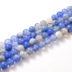 Premium Natural Blue Stone Beads for Jewelry Making - Turquoise, Agate, and Jade Spacer Beads (Smooth blue Agates)