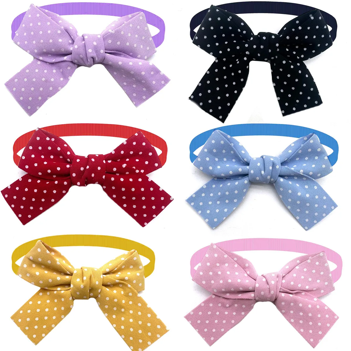 30/50Pcs  Small Dog Cat Bow Ties Puppy Style Collar Bright Color Collar Pet Grooming Products for Small Dog