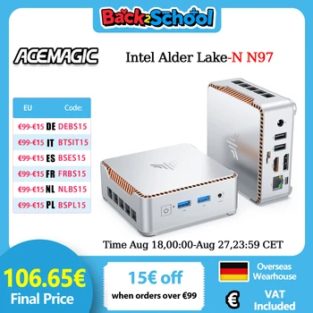ACEMAGIC Mini PC E2 Mini Computer Alder Lake-N97 16 GB DDR4 512 GB M.2 SSD Windows 11 Pro Micro Desktop Computer Mini Desktop PC 1