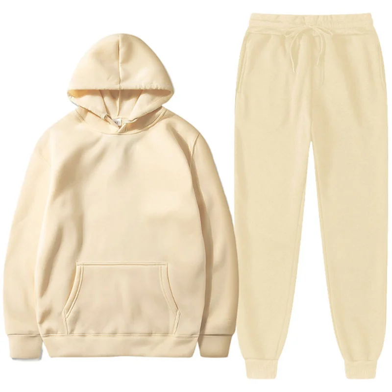 thumbnail image 1 of Conjunto de chándal de 2 piezas para hombre, sudadera con capucha y pantalones con cordón, sudaderas con capucha para hombre, ropa deportiva para correr, ropa deportiva de otoño para hombre y mujer, 1 of 4