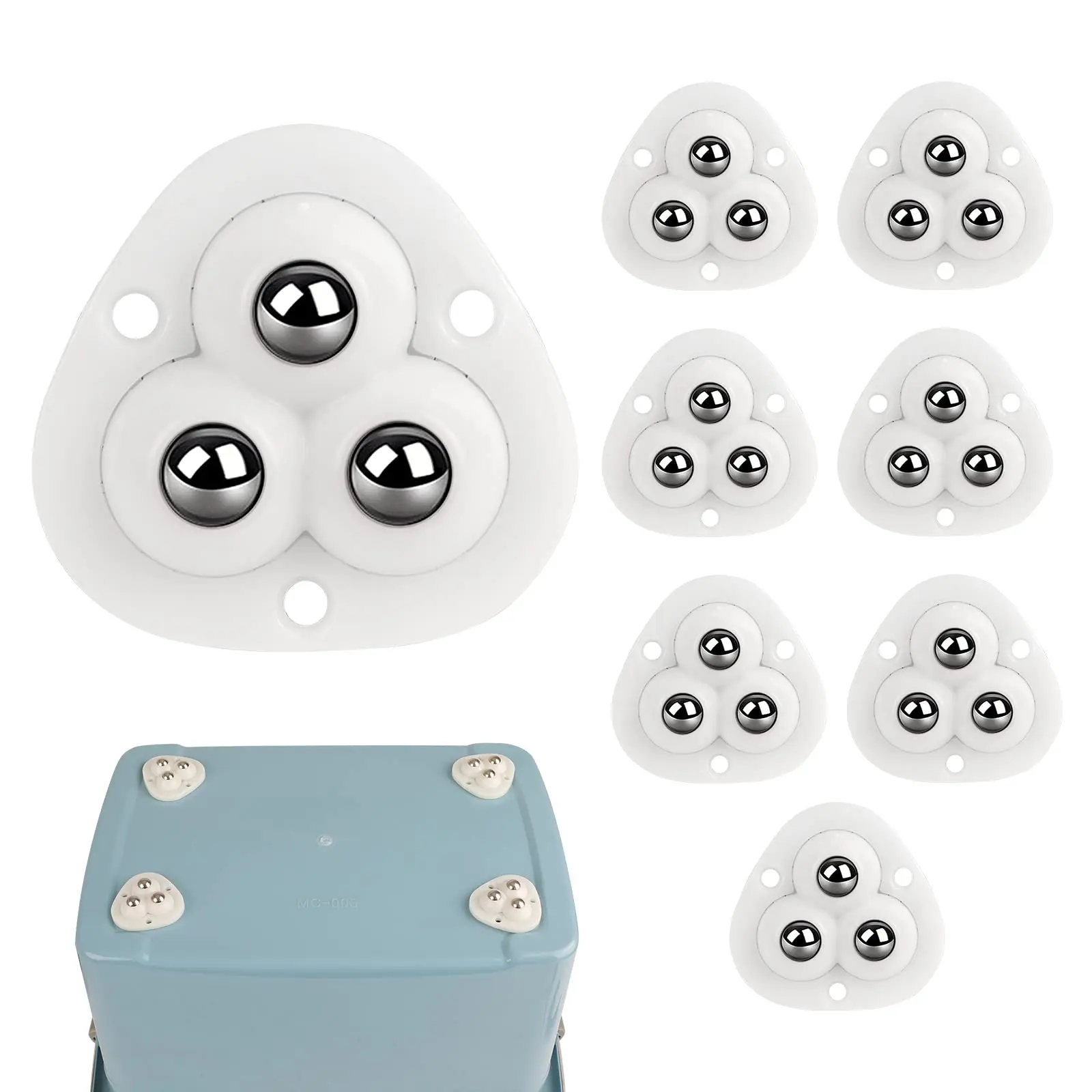 Self-Adhesive Mini Caster Wheels for Kitchen Appliances - Perfect for Small  Appliance Mobility,White single steel bead 