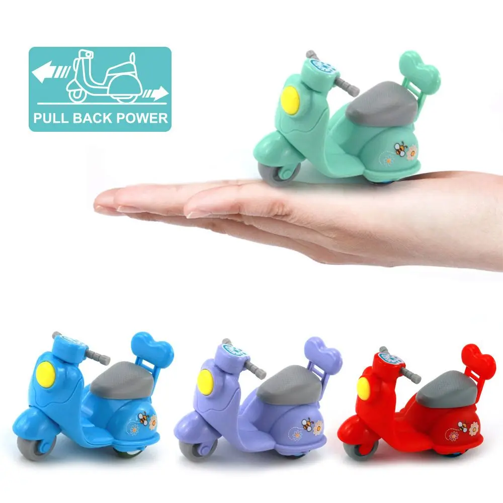 Berry Color Motorcycle 1/12 Cartoon Q Pull Back Car Forest Family Dollhouse Miniature Furniture Playhouse For Girl Toy Gifts 6