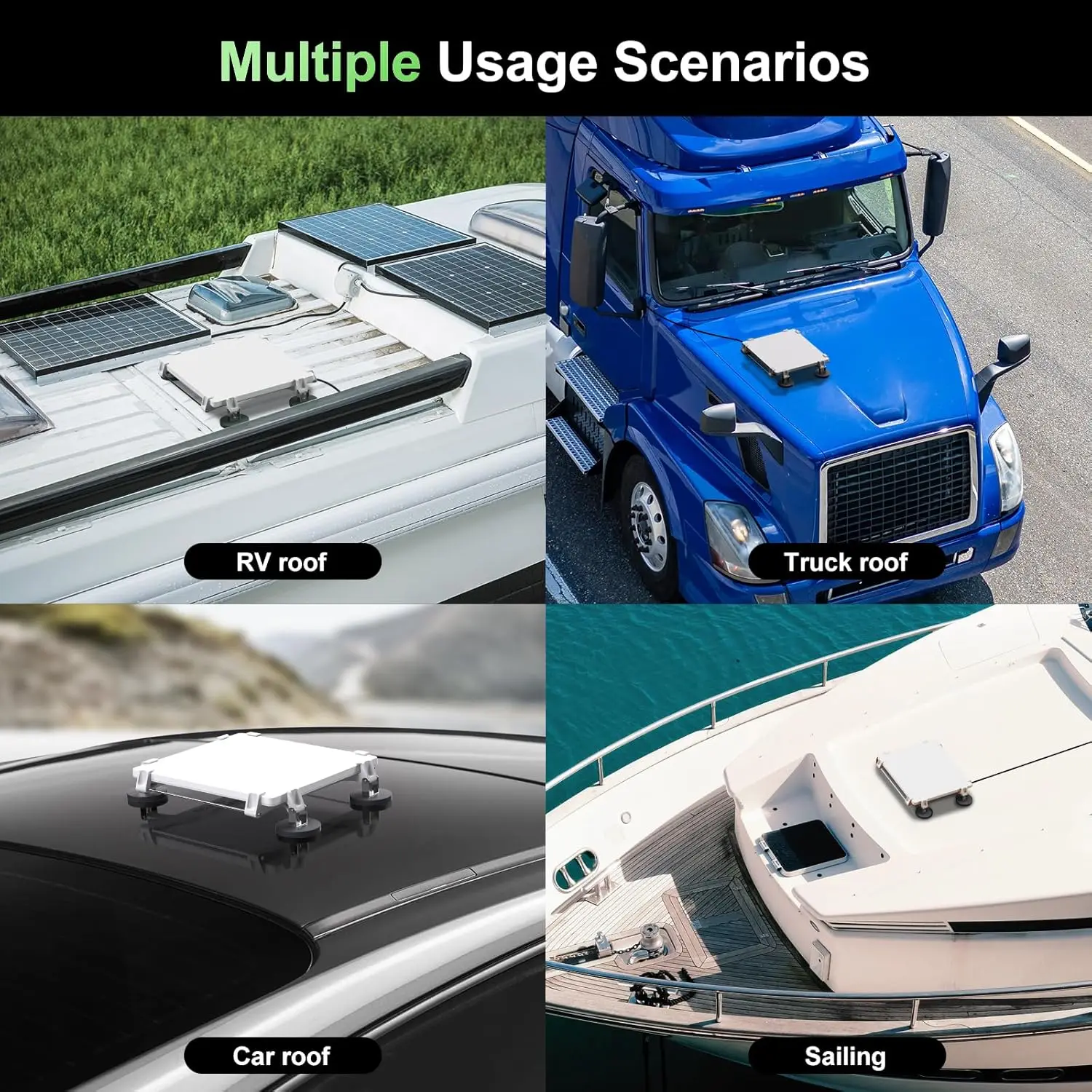 스타링크 미니 차량 루프 마운트, 자석식 퀵 릴리즈 스타링크 미니 마운팅 키트 (RV, 밴, 보트, 요트, 트럭용)-알루미늄