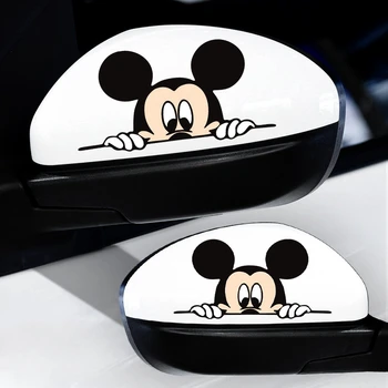 만화 미키 마우스 크리에이티브 방수 자동차 백미러 스티커, 수하물 상자 스티커, 바디 장식 액세서리, 한 쌍