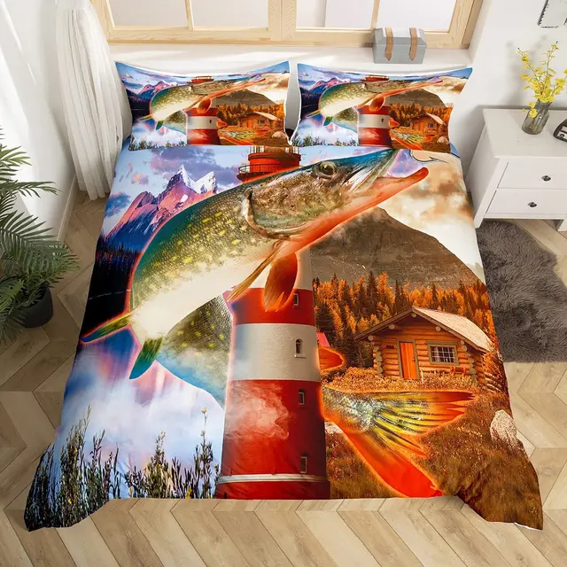 Marlin Swordfish Duvet Cover Set Hunting Fishing Bedding Set Tie Dye Sea  Fishing Boat Marine Life Nautical Comforter Cover Queen - AliExpress