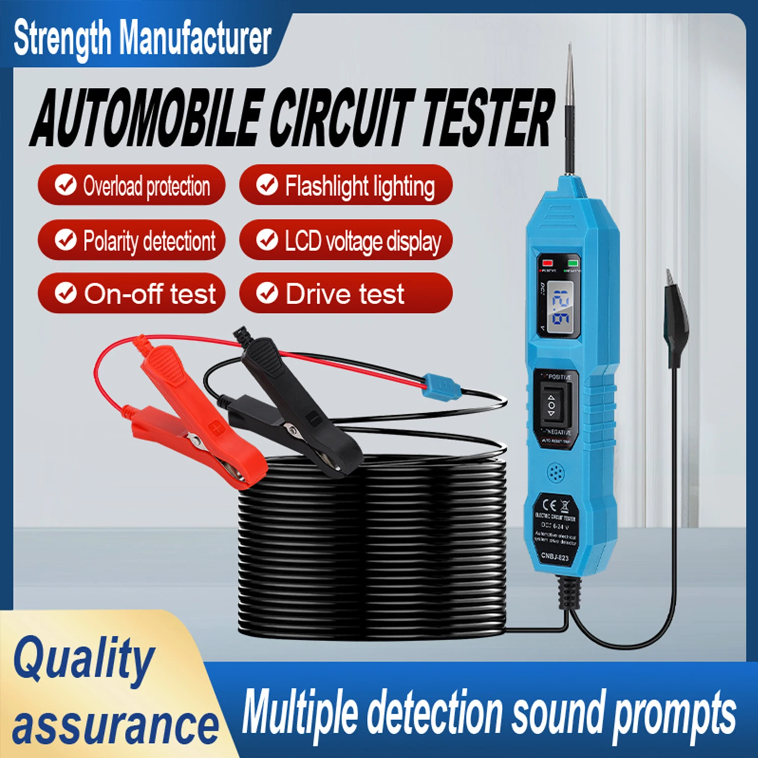 Socket Tester Automotive 3.5-36V DC LCD Digital Circuit Test Light Fuse Tester LED Electrical Pen