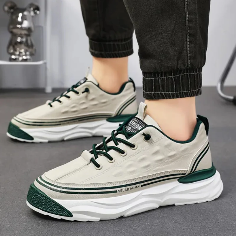 

Мужские модные кроссовки на платформе, модные повседневные кроссовки, корейский стиль, смешанные цвета, с круглым носком, легкие, повседневные кроссовки для бега