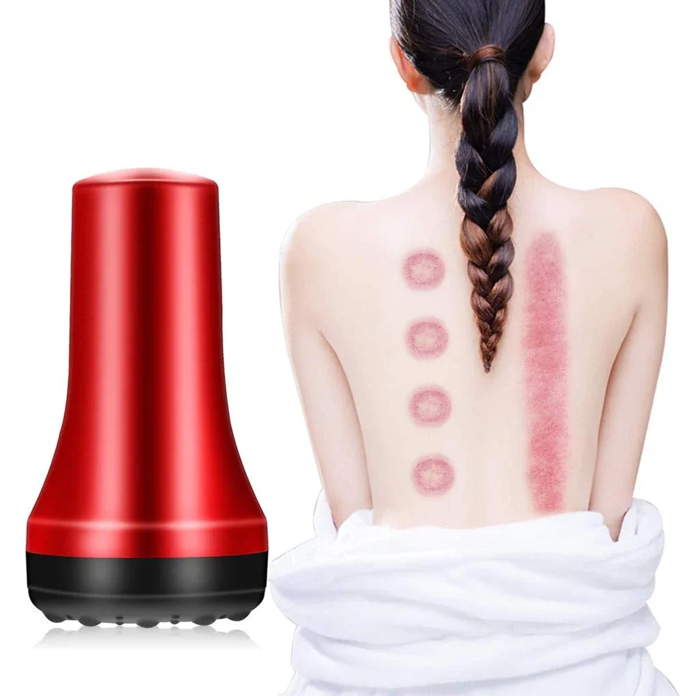 Electric Cupping massage Guasha Rechargeable Adjustable Body massager Vacuum Cans Suction Cup IR Heating Fat Burner Slimming 5