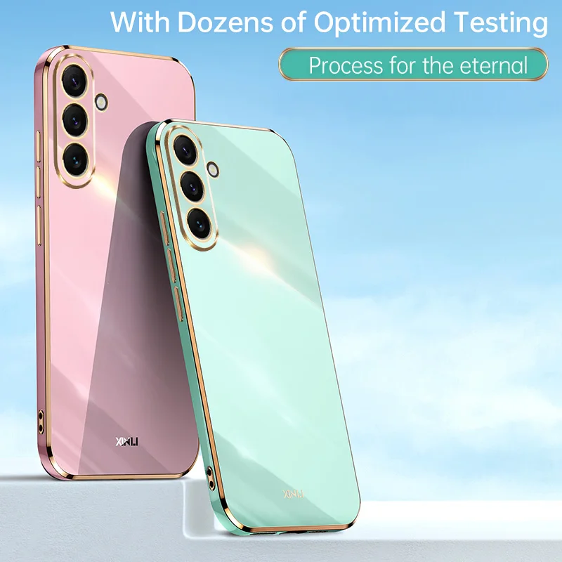 Luxury Colorfast Silicone Phone Case with Lens Protection - Fashionable Plating Design