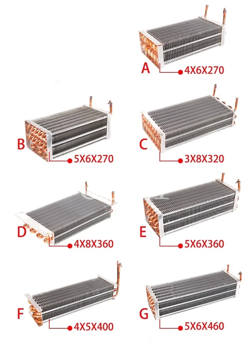 417*155*115mm Air-cooled Evaporator Condenser Refrigerator Display Cabinet Freezer Cake Cabinet Pure Copper Tube Aluminum Fin