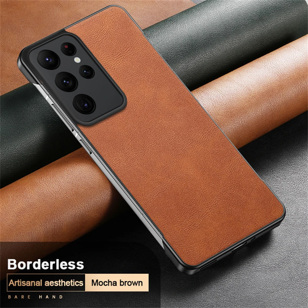 Ultra Thin Frameless Leather Business Case with Slim Lens Protection