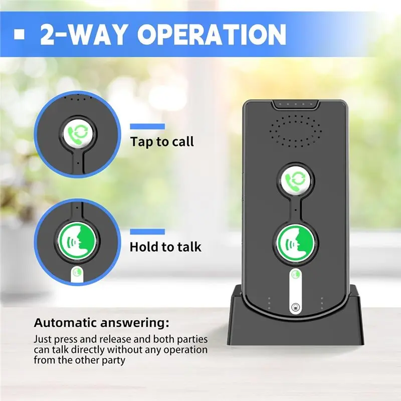 A92Z 가정용 양방향 인터콤, 볼륨 및 벨소리 조절이 가능한 무선 인터콤 시스템, 충전식 3팩