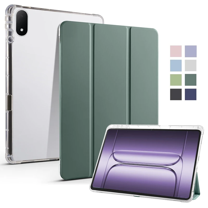 OnePlus Pad 3ケース、ペンホルダー付き三つ折りソフトバックスタンド