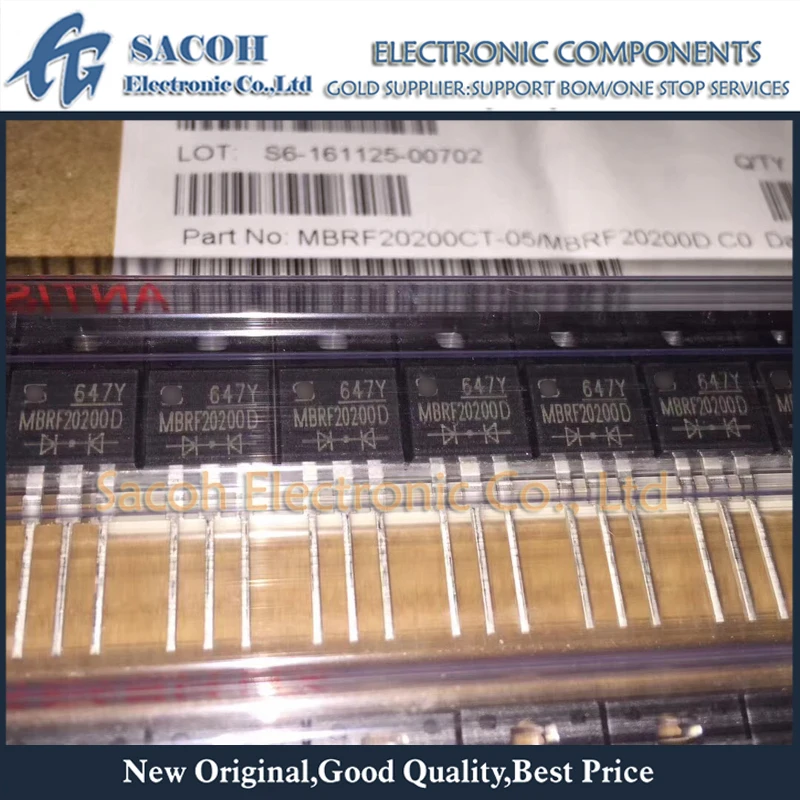 

10Pcs MBRF20200D or MBRF20200CT MBRF20200 TO-220F 20A 200V Schottky Rectifier Diode