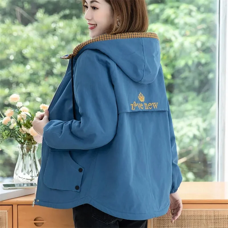 Fleece Jacket Women's Short 2021 Autumn Winter New Korean Version Loose Casual Hooded Middle-Aged Mother Warm Jacket Trend W0156