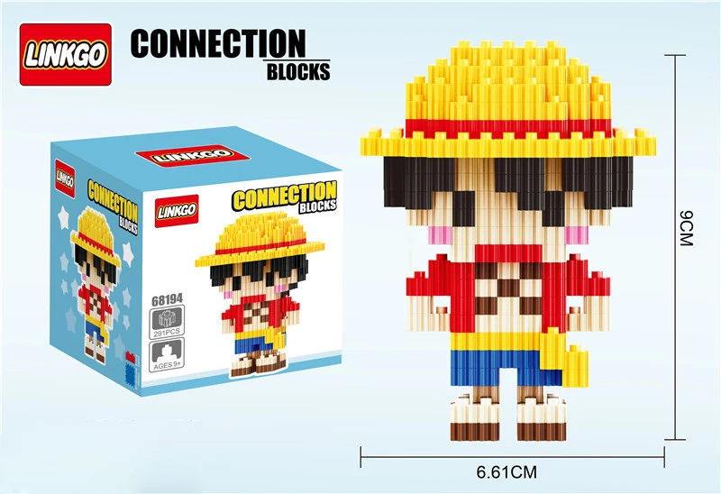 thumbnail image 1 of Bloques de construcción de One Piece Connection Luffy Chopper Nami Sanji Zoro Usopp Ace Franky Brook Robi Diamond Brick Figure Toy para niños, 1 of 5
