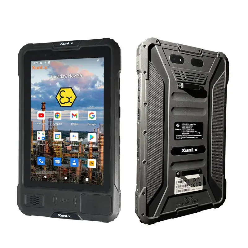 내재적 안전 태블릿 존 1 ATEX 태블릿 8인치 방폭 방수 IP68 8000mAh 안드로이드 12 태블릿 PC 데이터 정리용