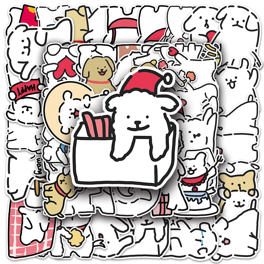 

10/30/50pcs Kawaii Dog Cartoon Stickers Aesthetics Graffiti Sticker Notebook Car Bike Motorcycle Water Bottle Kid Decal Toy Gif