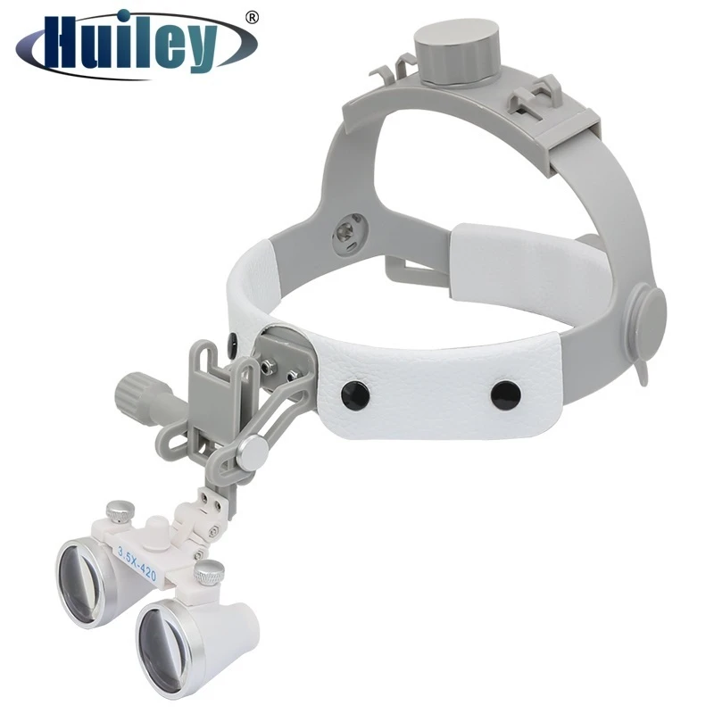 320-420 mm Dental Binocular Magnifier 3.5X Optical Glass Ultra-light Helmet Magnifying Glass Wide Field of View Dental Loupes laser measuring tape