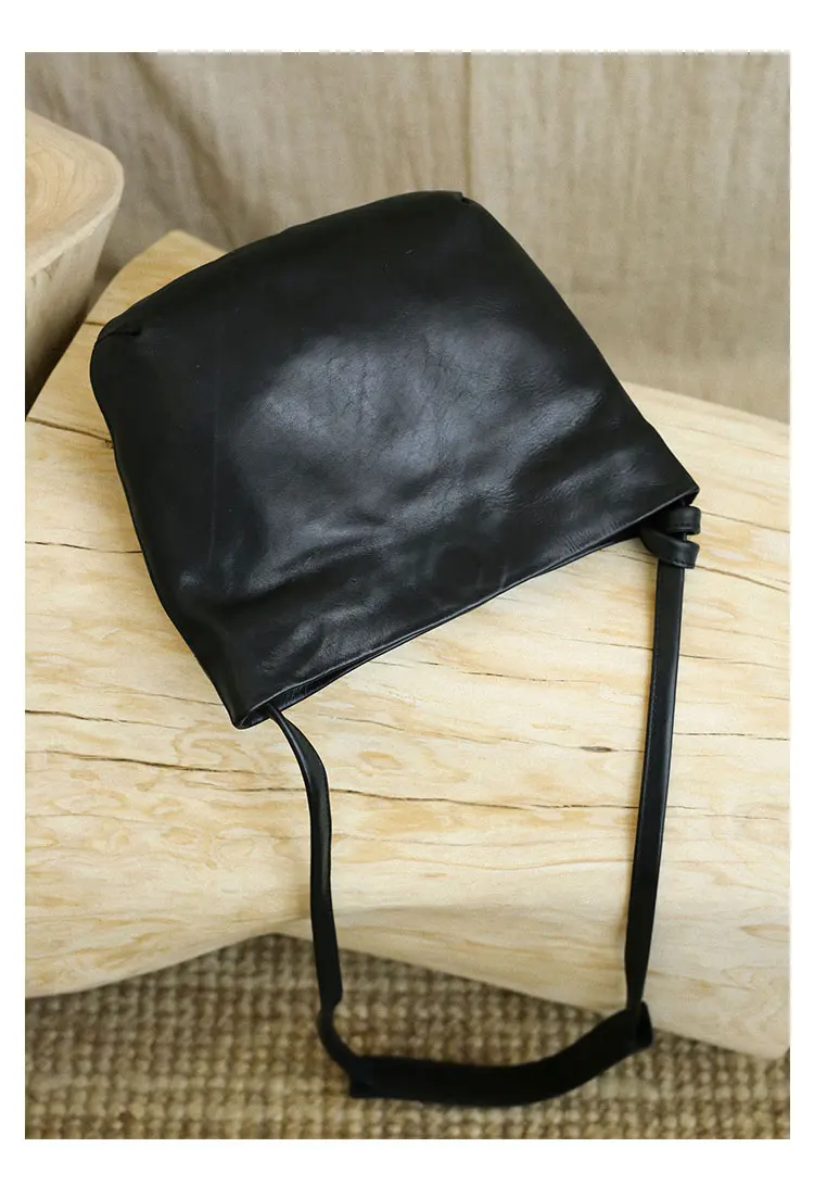 Designer handgefertigte Damen-Umhängetasche aus pflanzlich gegerbtem Rindsleder, minimalistische Vintage-Luxus-Umhängetasche aus echtem Leder für Damen – Detail 24