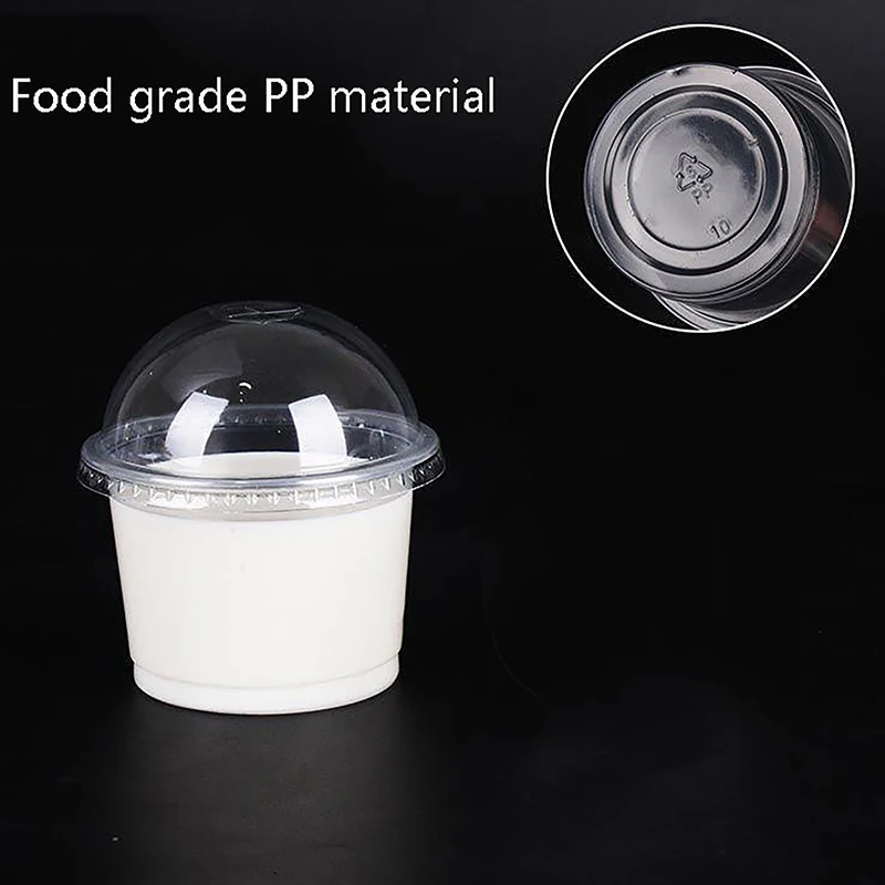 250ml Disposable Salad Cup Transparent Plastic Dessert Bowl Container Ice Cream Desserts Bowls Plastic Cups With Lids 20pcs
