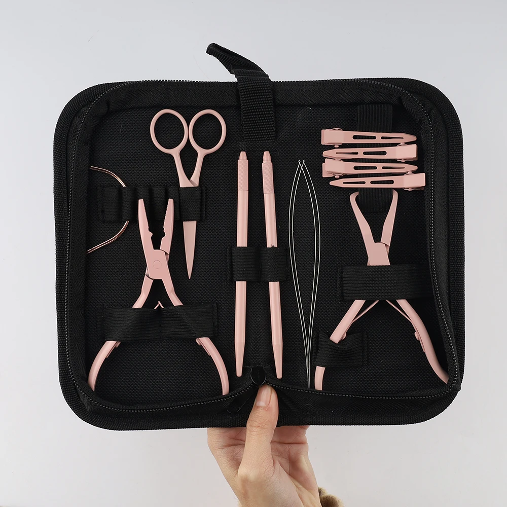 ARLANY Hair Extension Pliers Kit Hair Extension Pliers for Micro Beads Remover Cloth Bag Pliers for Feathers Hair Extensions