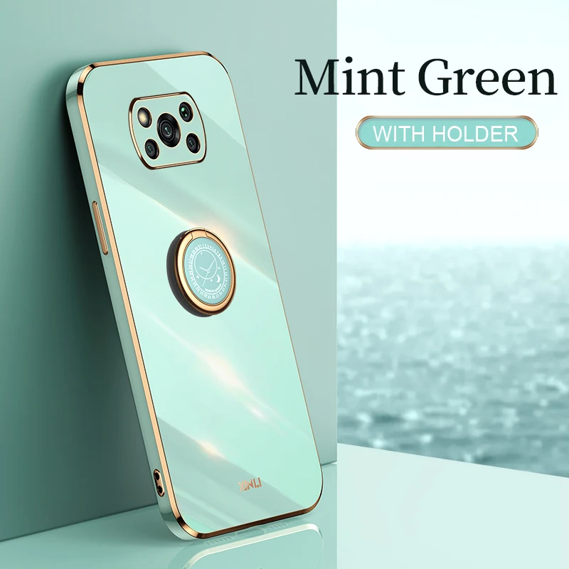Luxury Gold Frame Silicone Phone Case with Plating Finish - Soft Back Cover
