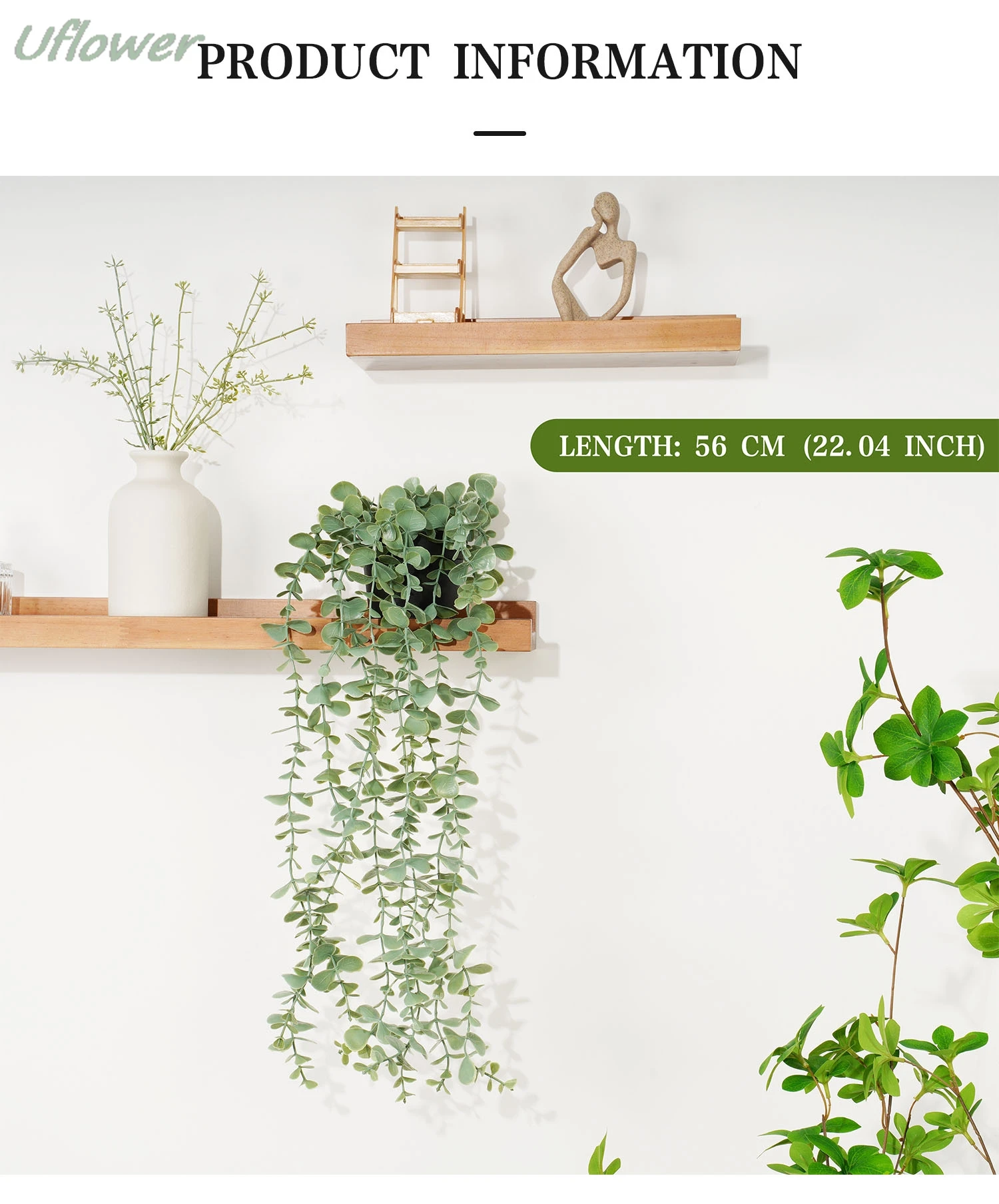 Künstliche Efeu Farn Gras Rebe Hängende Pflanze Grün für Haus Garten Outdoor Wand Dekor Gefälschte Blumentopf – Detail 2