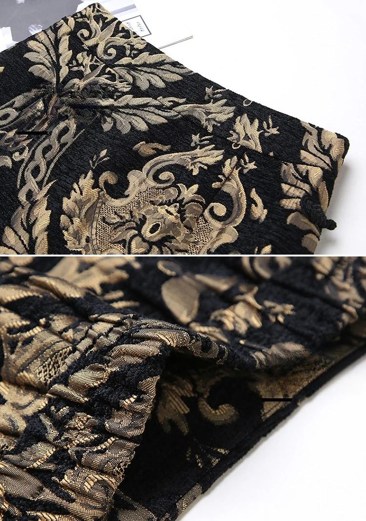 Luxurious Women's Black and Gold Skirts, A Stylish and Elegant Knee-length Dress with A Slit on The Right Side. - Image 4