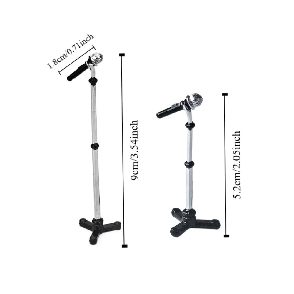 1:12 Dollhouse Mini Microphone Model With Stand Musical Instrument Furniture Dolls Accessories Kids Pretend Play Toys 6
