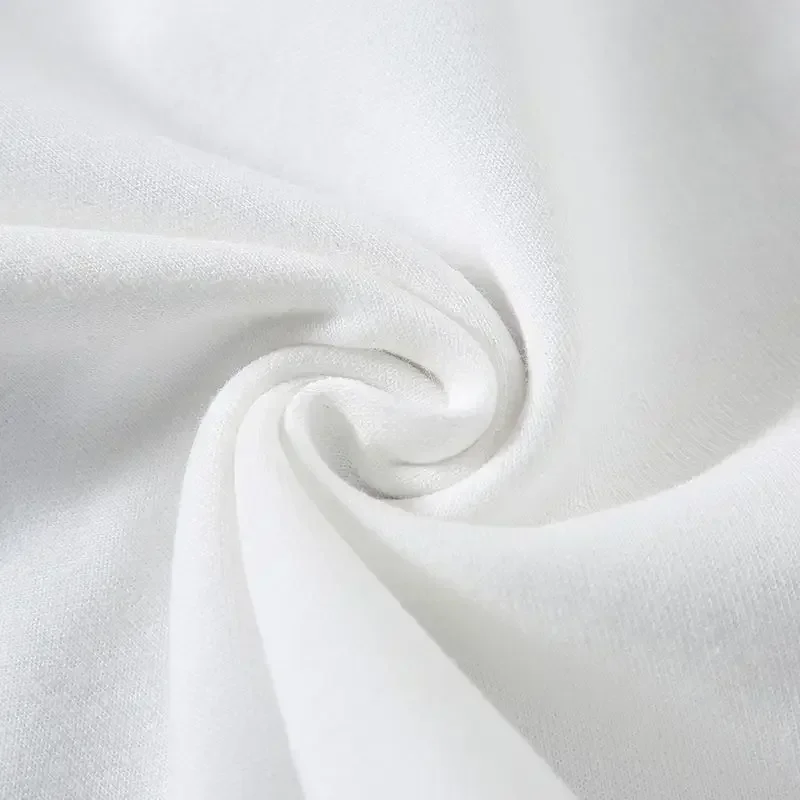 Black White GSM 500g Heavy-duty Pure Cotton T-shirt Thickened Threaded Round Neck Short Sleeves Three Needle Half Sleeve Tees