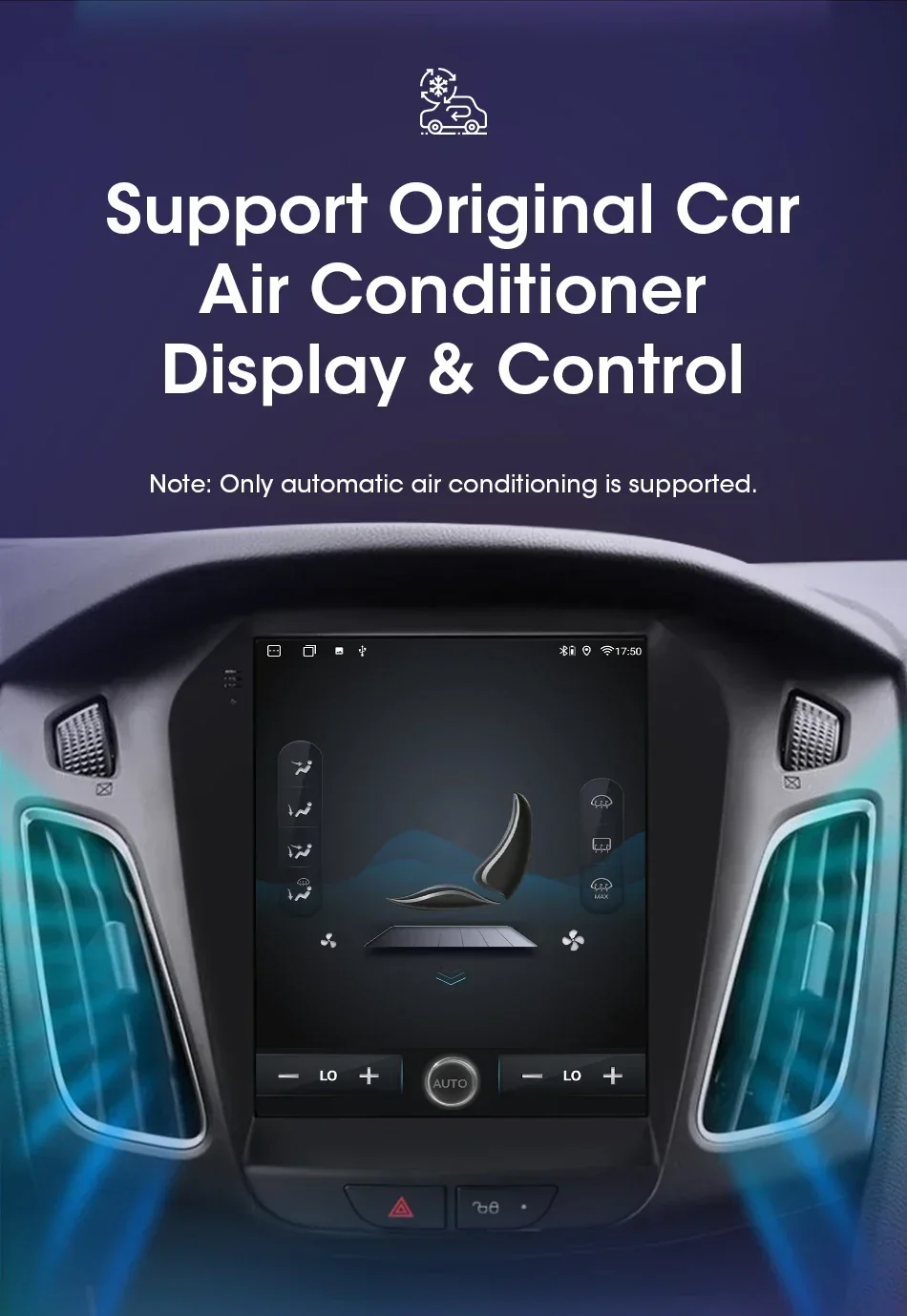 Srnubi 2Din Autoradio für Ford Focus 3 MK3 2012 2013 2014 2015 2016 2017 Android 14 Multimedia-Player Carplay Vertikaler Bildschirm – Detail 10