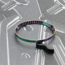 Premium Stainless Steel Watch Chapter Ring with Marker (Shiny Rainbow)