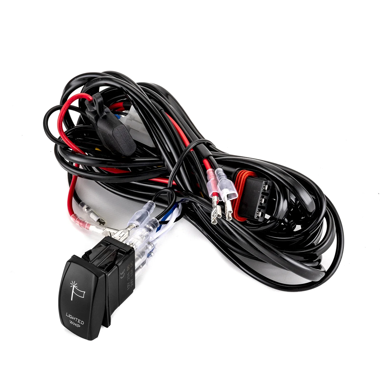 

Motorcycle Accessories Polaris Wiring Harness Kit with Pulse Power Bar Plug Connector Rocker Switch Relay Fuse