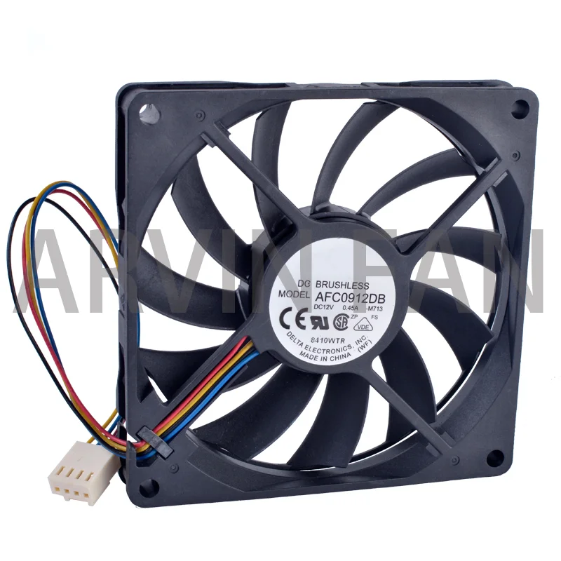 

AFC0912DB 90mm Fan 9015 90x90x15mm 12V 0.45A Double Ball Bearing 4 Wire 4pin PWM Computer CPU Cooler Thin Cooling Fan