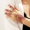 Waterproof Henna Tattoo Stickers for Women Flower Instant Fake Tattoo for Hand Temporary Tattoos for Wedding Party Festival 4